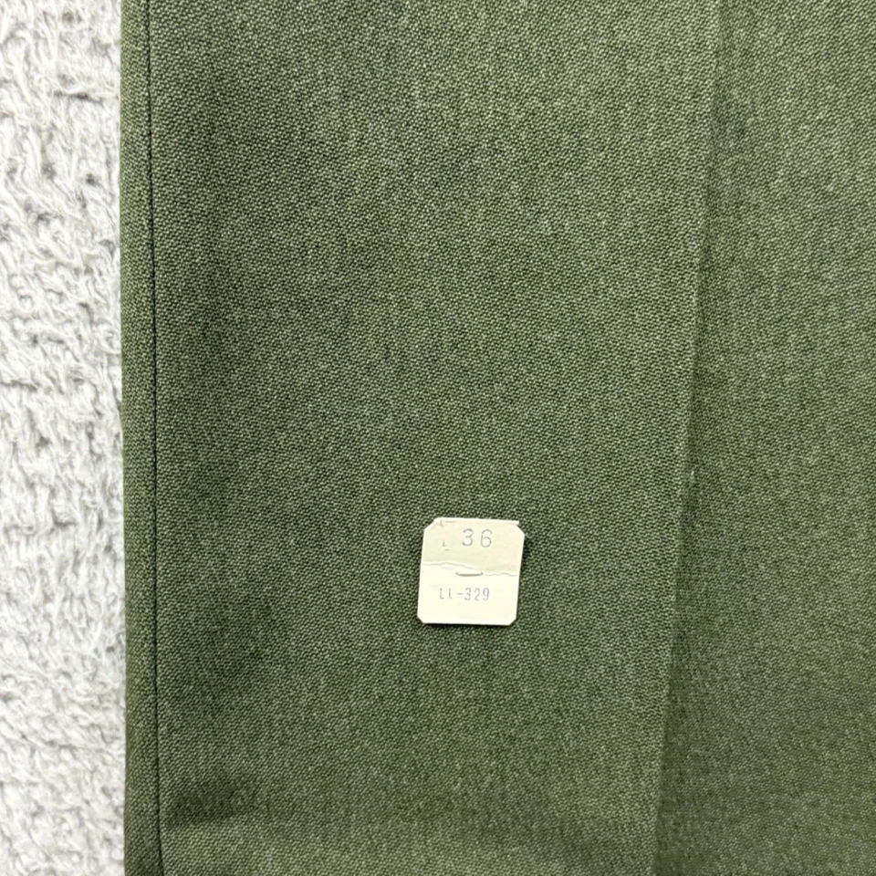Vintage LL Bean Pants Mens 34x36 Green Leather Trim Wool 80s Hunting Zip NWT USA - Image 4 of 4