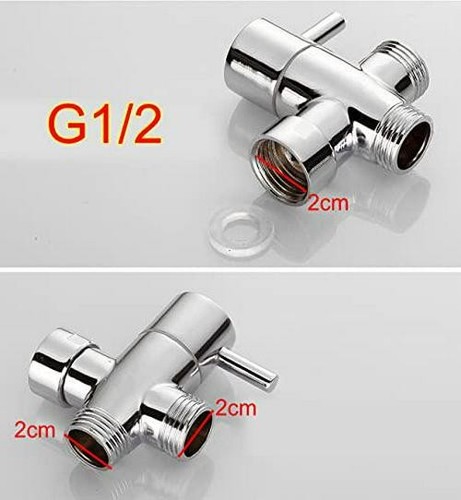 3-Wege Brausearm Umschaltventil 1/2 Zoll, Messing Duschkopf Splitter 3 Wege, G1/2 - Bild 3 von 7