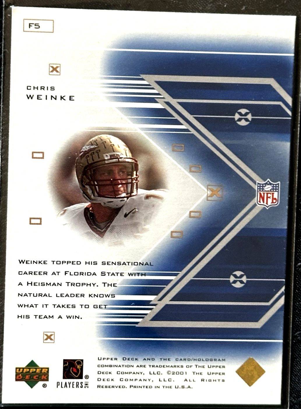 Chris Weinke Upper Deck Pros & Prospects Future Fame #F5 Base