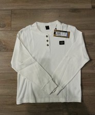 Royal Enfield brilliant white waffle knit Henley long sleeve t-shirt Men’s XL