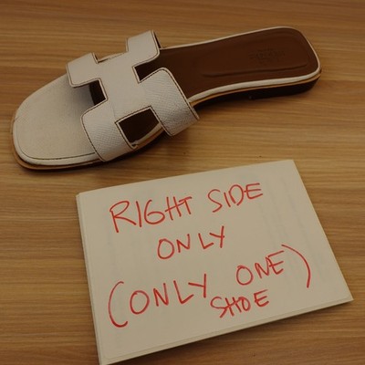 Single Shoe Amputee RIGHT ONLY Hermes Oran Sandals Womens 39 White