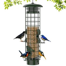 Squirrel Proof Bird Feeder,Metal Mesh Bird Feeders for Outdoors Hanging,Gravi...