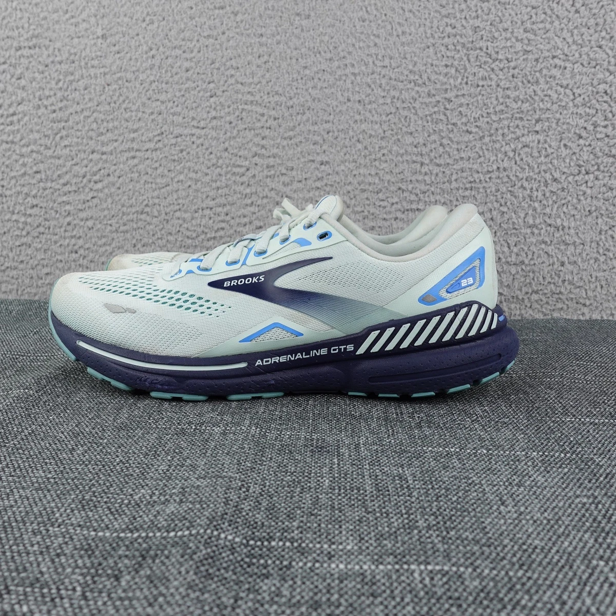 Brooks White and Blue Athletic Sneakers size 15 Mens Brooks Adrenaline GTS 4 Sneakers In White Blue Silver  main image 3