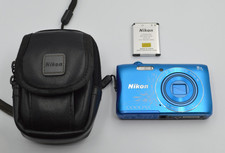 Nikon Coolpix S3700 20.1MP Compact Digital Camera Blue 8x Zoom - NO CHARGER