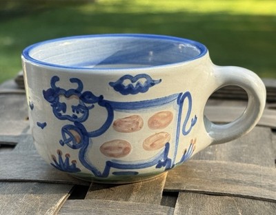 MA Hadley Pottery Tea Cup COW The End Coffee Mug Country Farm Barnyard 6 Oz