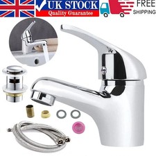 Cloakroom Basin Mixer Tap Chrome Basin Sink Mono Fixings + Bathroom + Waste UK