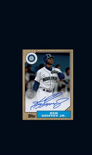 2022 Topps Baseball Ken Griffey Jr Auto 1987 35th Anniversary Parallel Bunt Card