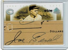 2004 SP Legendary Cuts JOE SEWELL AUTO AUTOGRAPH #d 185/199 -- HALL OF FAME