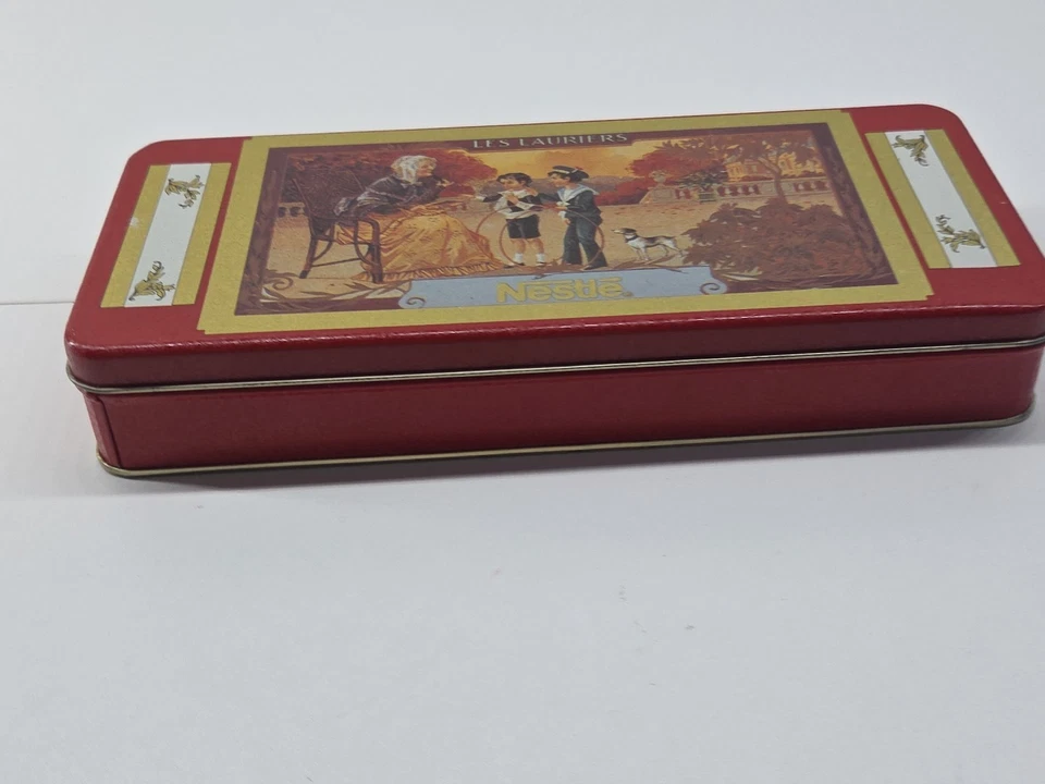 Rectangle Red Nestle Les Lauriers  Brand Tin - Good Shape. Vintage - Image 2 of 4