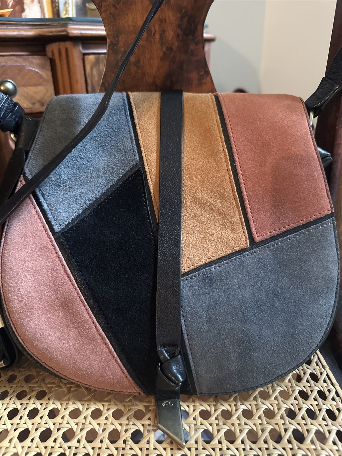 Foley + Corinna Daisy Patchwork Leather Shoulder … - image 2