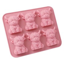 Mini Highland Cow Ice Cube Mold,Cute 3D Highland Cow Silicone Ice Cube Tray
