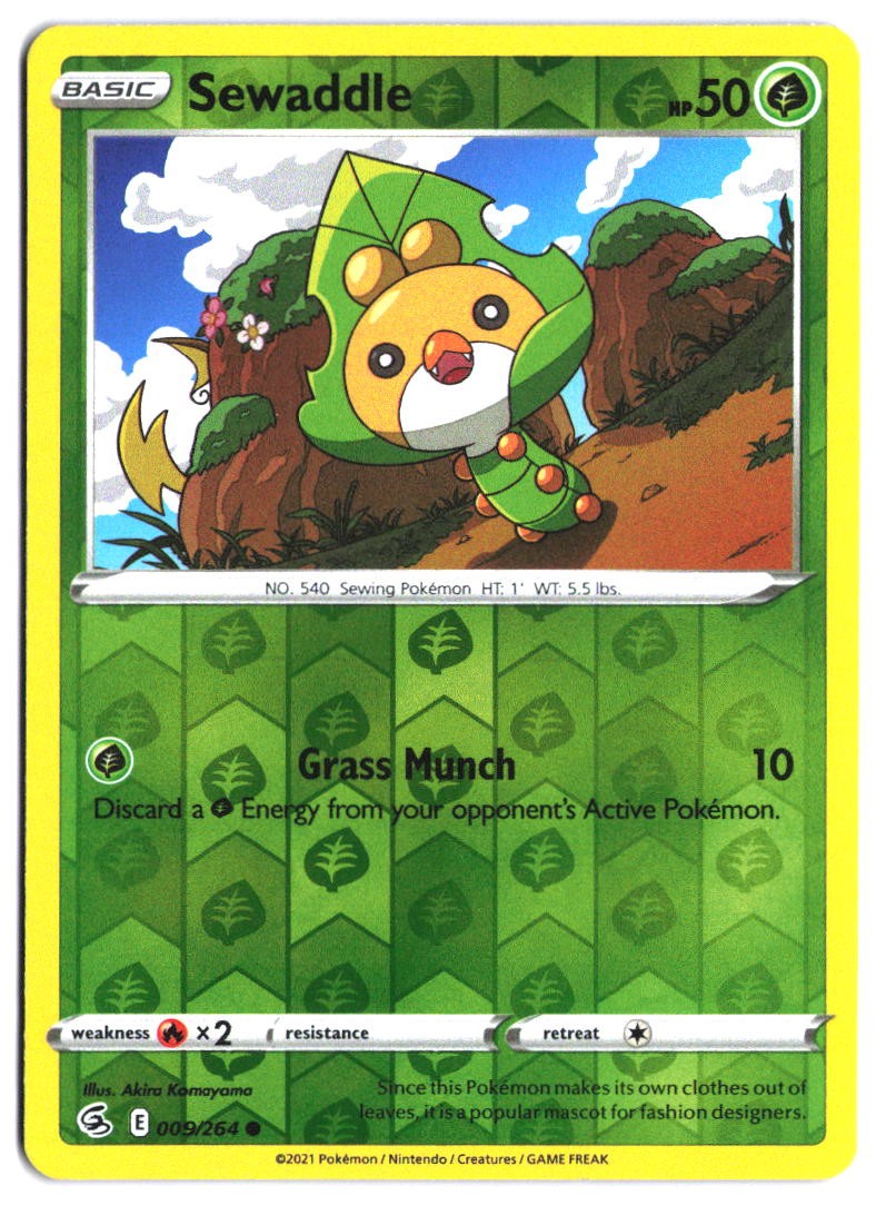 Sewaddle #9 - Fusion Strike - Reverse Holofoil - Common - Near Mint