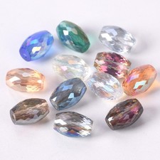10x6mm 12x8mm Oval Cylinder Faceted Cut Crystal Glass Loose Crafts Beads DIY Lot