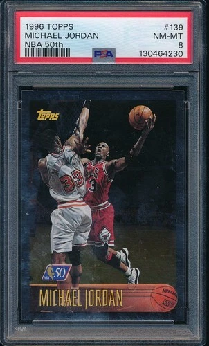 1996 Topps 139 Michael Jordan NBA 50th PSA 8