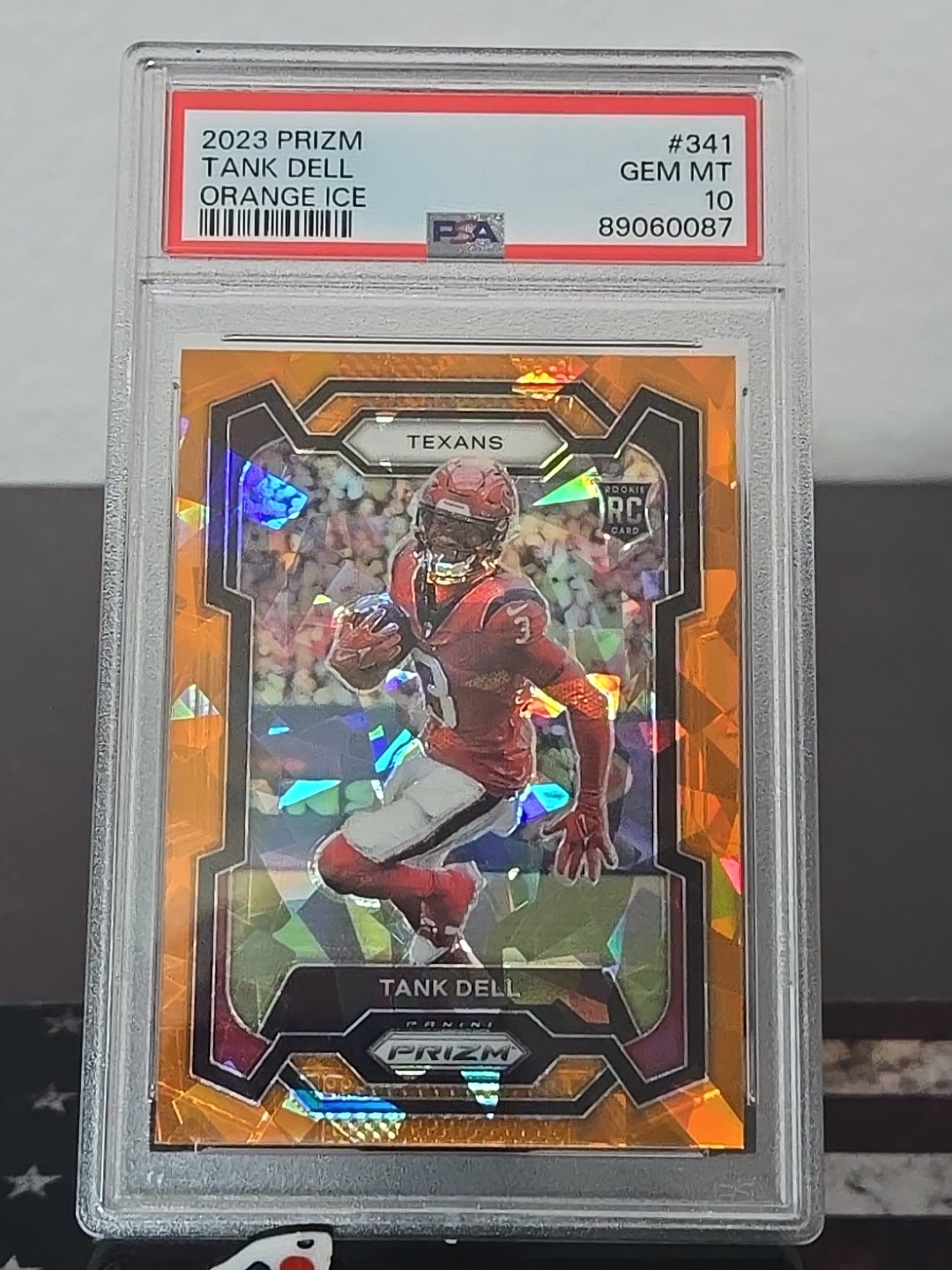 2023 Panini Prizm Tank Dell Orange Ice PSA 10 Houston Texans Rookie #341 RC