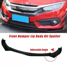 Gloss Black Car Front Bumper Protector Universal Lip Body Splitter Spoiler Kit