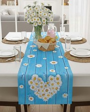 Tischläufer MARGERITEN 40x140cm Blumen Dekor Bunt Frühling Sommer Küche Esstisch