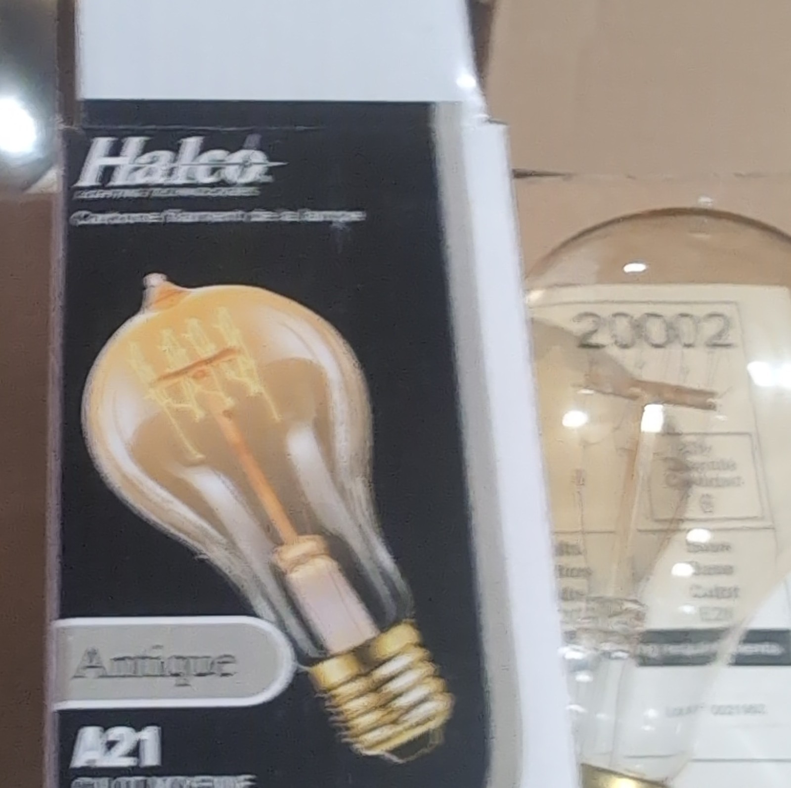 Edison Filament Bulb Halco A21 Antique 60W Clear White Glass