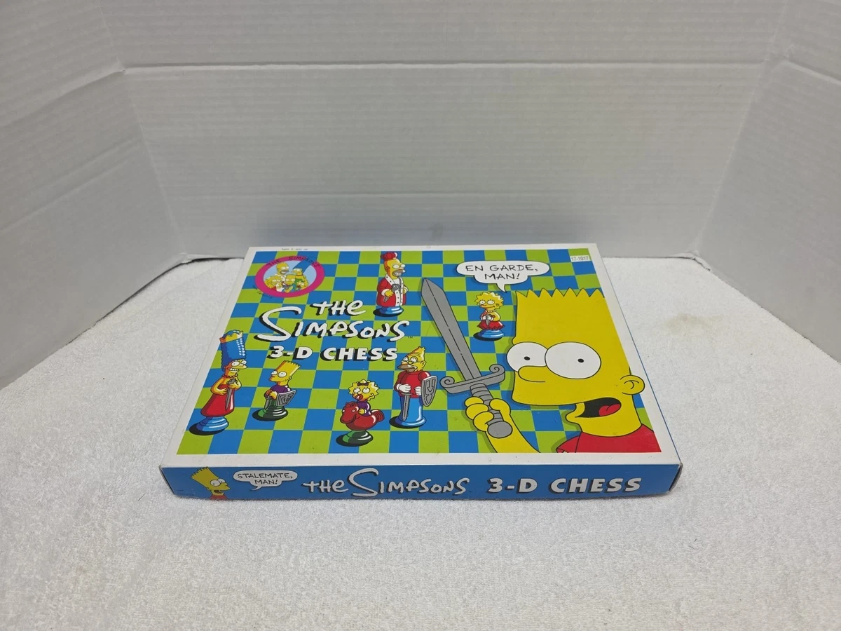 Vintage 1997 The Simpsons 3D Chess Set Complete Board Game Classic