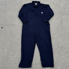 Carhartt FR 391-20 Coveralls 2XL ARC 2 NFPA 2112 Zipper Leg Opening Navy Blue