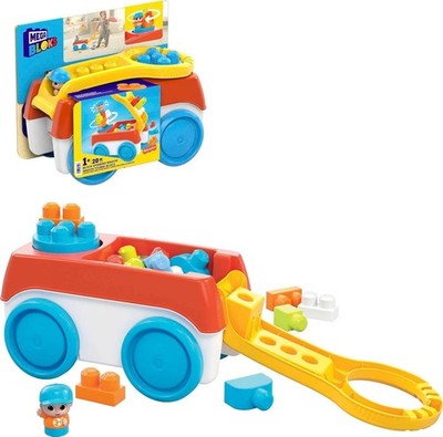 MEGA BLOKS Fisher-Price Kleinkind Bauspielzeug, Block Spinnwagen mit 20 Teilen