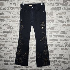 Anthropologie Pilcro Jeans Womens 26 The Icon Flare Studded Black W27"x31"