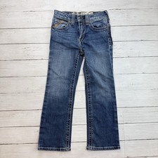 Ariat Jeans Boys Size 7 Blue B4 Relaxed Stretch Boot Cut Youth Western Rodeo