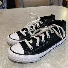 BLACK CONVERSE ALLSTAR CHUCK TAYLOR 3/4 MID TOP SNEAKERS SHOES KID SIZE 4
