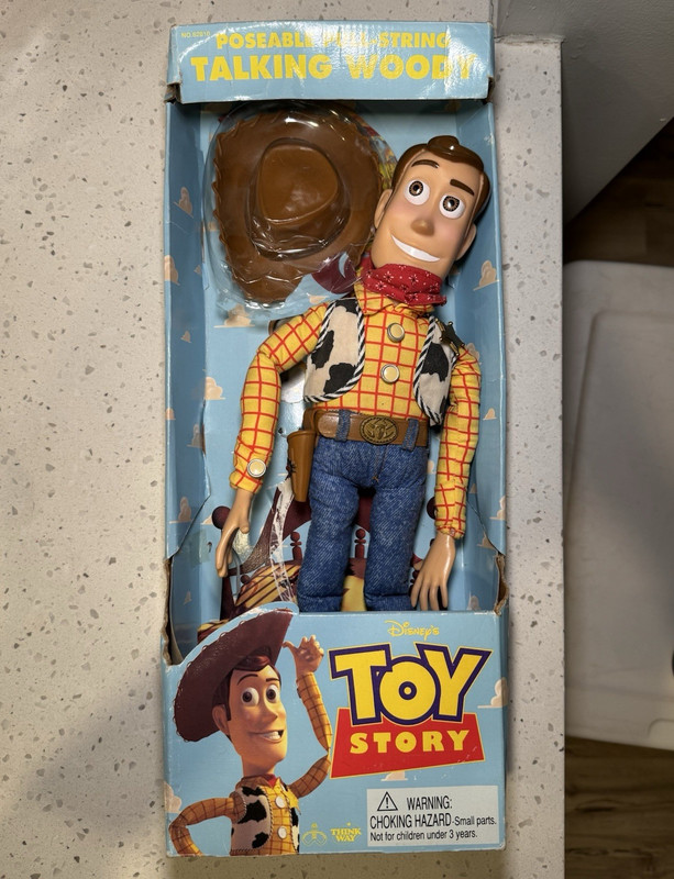 Thinkway Disney Toy Story Woody Poseable Pull-String Talking Figure w/ Hat