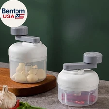 3-Speed Manual Food Chopper-Hand Crank Vegetable Chopper & Garlic Mincer for Eff