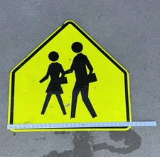 Pedestrian Crossing 30" Authentic Retired Street Traffic Road Sign 