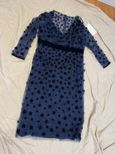 NEW Mac Duggal [ 16 ] 67856 Embellished V Neck Illusion Column Midi Dress #S918