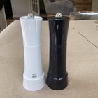 Peugeot Freres Salt & Pepper Mills Grinders Black & White Plastic France 7” — photo 1