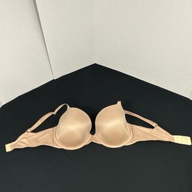 Victorias Secret Demi Double Lined Bra 34DD Beige Wire Lift Plunge Comfort