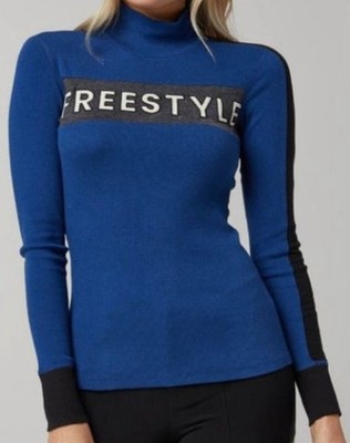 Alp-n-Rock NEW Ski Sweater Women s Large Freestyle Mock Neck Shirt Top Blue NWT