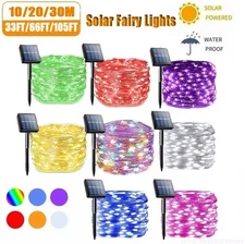 100/300 LED Christmas Solar Fairy String Lights Outdoor Waterproof Garden Decor