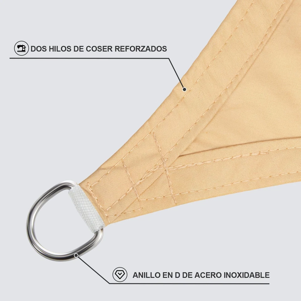 Sunnylaxx 2.5x3.5m Impermeable Toldo Vela de Sombra Rectangular Arena Toldos - Imagen 3 de 4