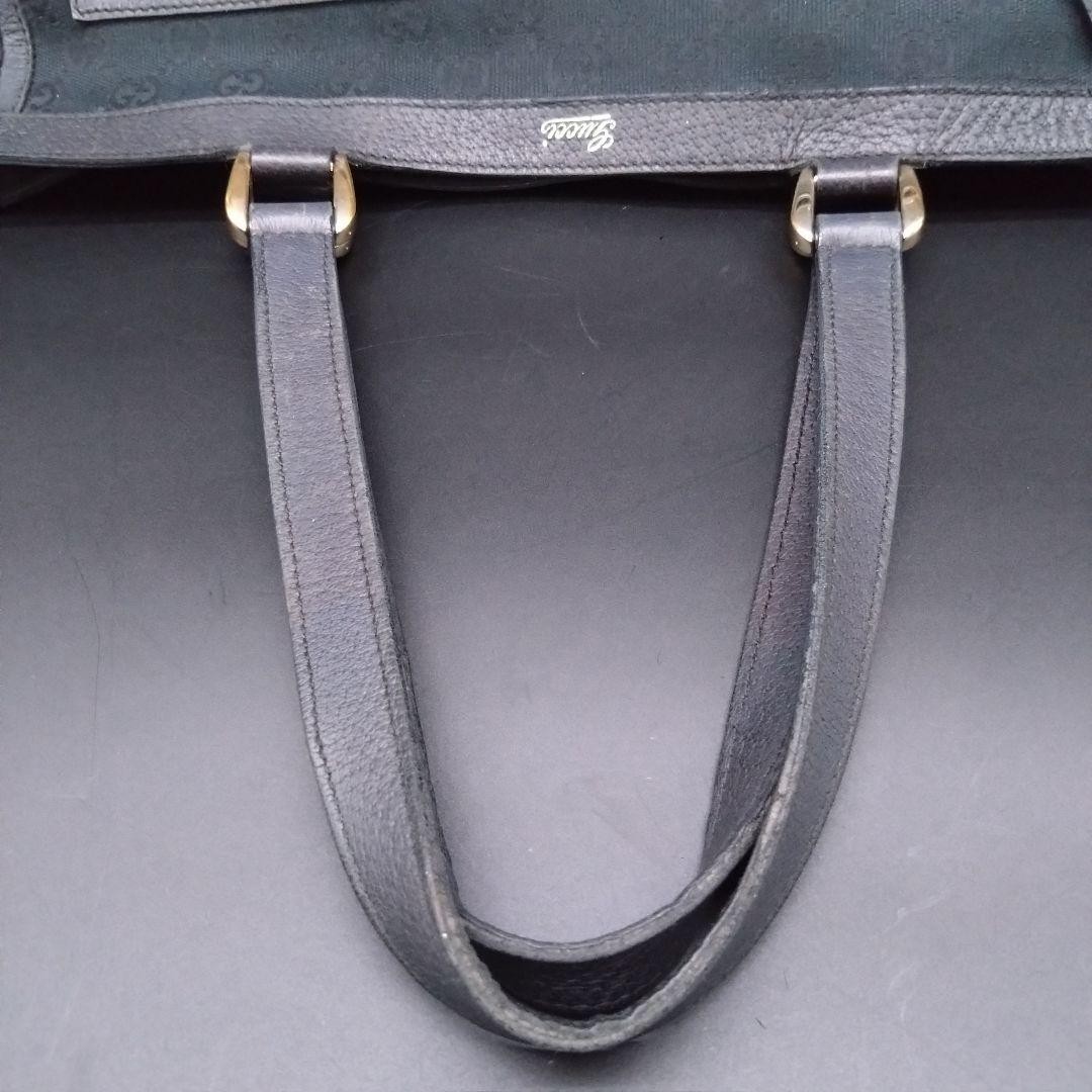 GUCCI GG Pattern Canvas Tote Bag 146247 A4 Size Black From Japan Authentic thumbnail 17