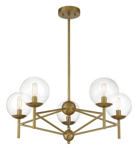 Minka Lavery 2795 Auresa 5 Light 29"W Vantage Chandelier - Brass - Picture 10 of 11