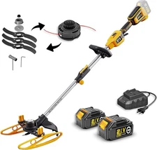 Weed Wacker Cordless & Edger, 13" Brushless 21V String Trimmer Electric and B...