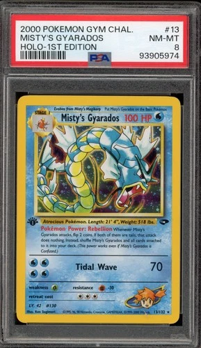 Pokemon Misty's Gyarados Gym Challenge 1st Edition Holo Rare #13 PSA 8