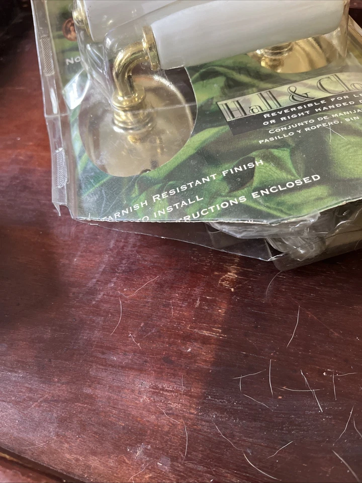 Gainsborough White Porcelain & Gold Tone Lever Set Hall & Closet   88701 - Image 3 of 4