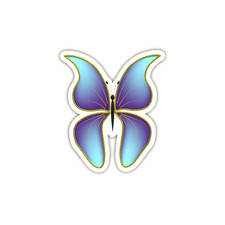 Blue Butterfly Vinyl Sticker Cute Waterproof Laptop Car Truck Water Bottle Decal