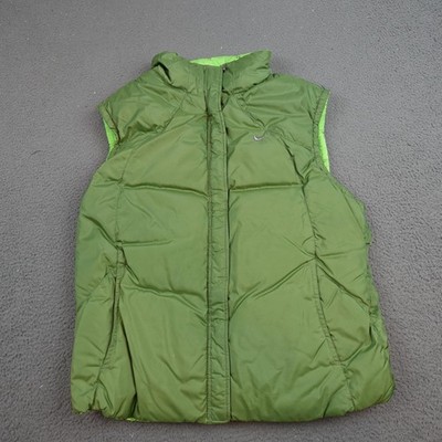 Vintage Nike Vest Youth Medium 10-12 Green Reversible Puffer Insulated Zip