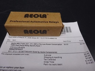 NEC Tokin EX1-2U1J Automotive Fuel Pump Relay, 12V, 30A, TIPM-7 SPDT 5-Pins