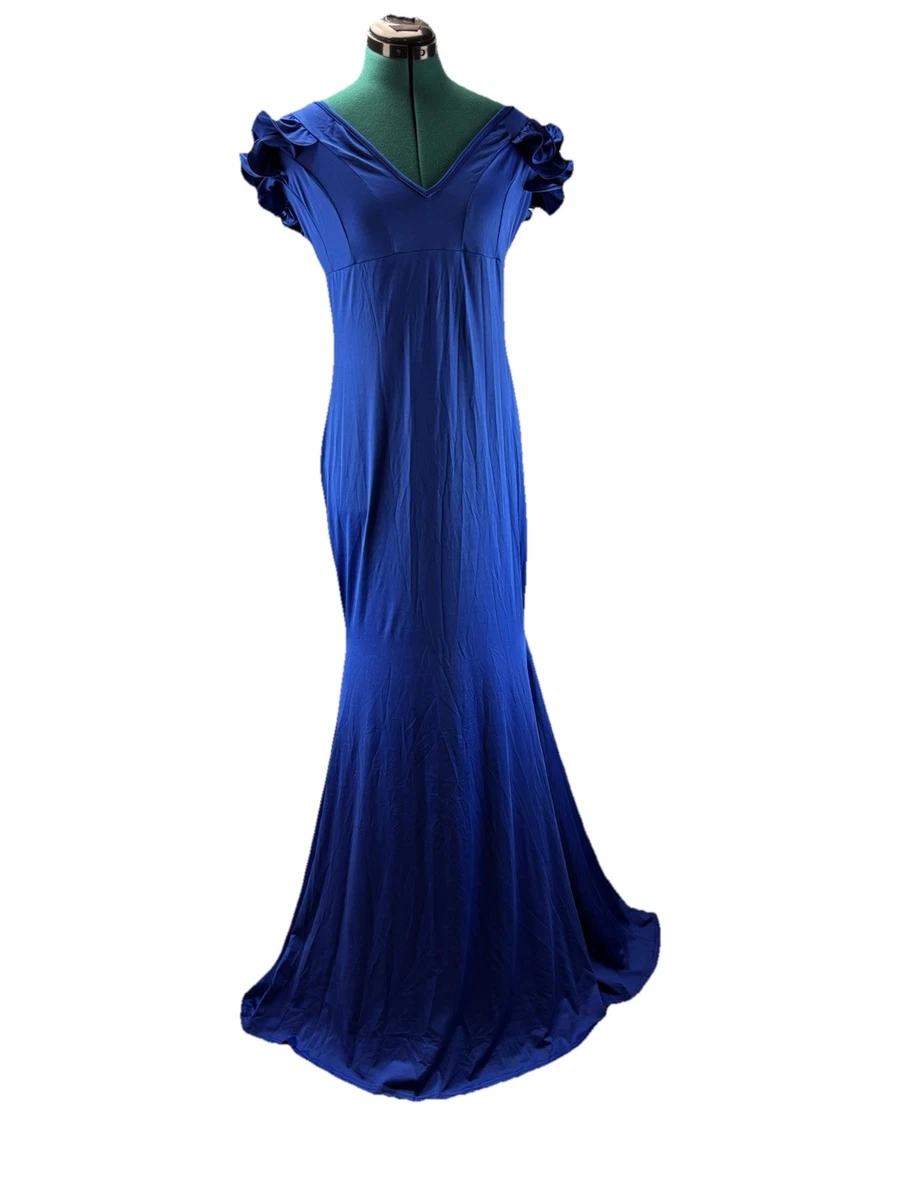 ebay royal blue dress Auguste Tiered Frill Strappy Back Dress Electric Blue main image 0