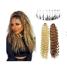 Curly Feathering Crochet 100g Braiding Human Hair Extension Bundle No Weft 100g