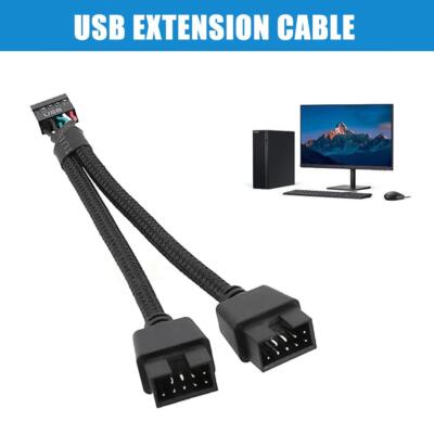 Motherboard Extension Cable 9Pin USB 1 Female to 2 Splitter Y Male CO GX Hot
