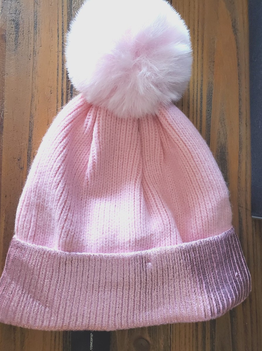 NEW International Concepts Metallic Cuffed Pom Pom Pink  display picture 1