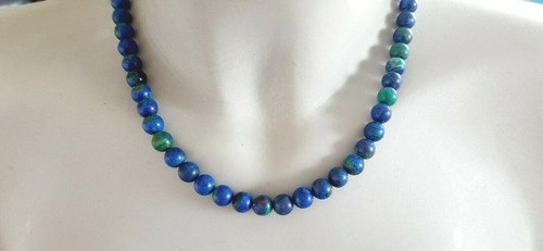 Azurite chrysocolla ° necklace ° gold clasp 333/1000 ° stone chain ° - Picture 7 of 10